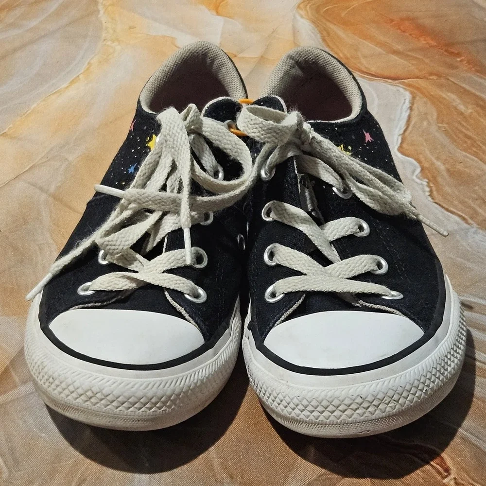Converse Chuck Taylor All Star Ox Kids 13 Black Stars Galaxy Low Top Shoes